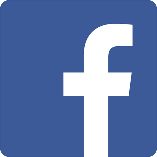 Lowercase white "f" on a blue background, symbolizing the Facebook logo.