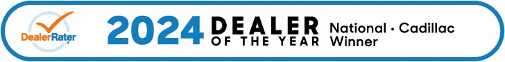 2024 National Cadillac Dealer of The Year Award badge from DealerRater.