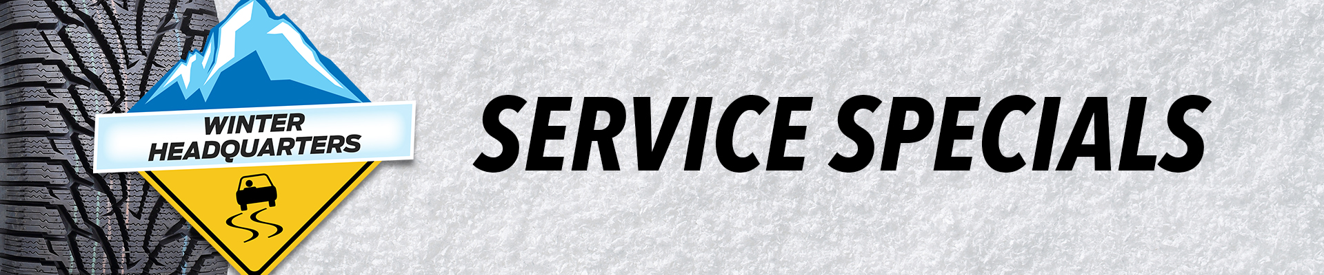 "Service specials banner with Chevrolet, Buick, GMC, Cadillac logos, and certified service text."