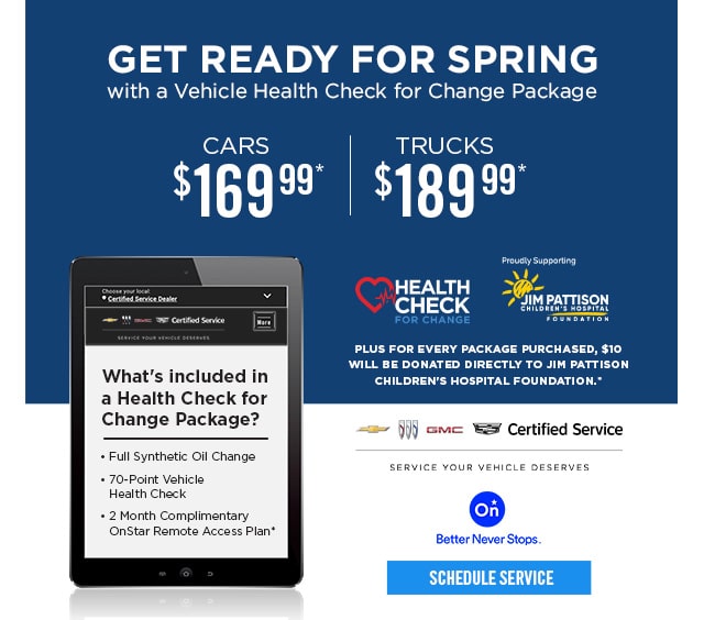 Get Ready for Spring with a Vehicle Health Check for Change Package