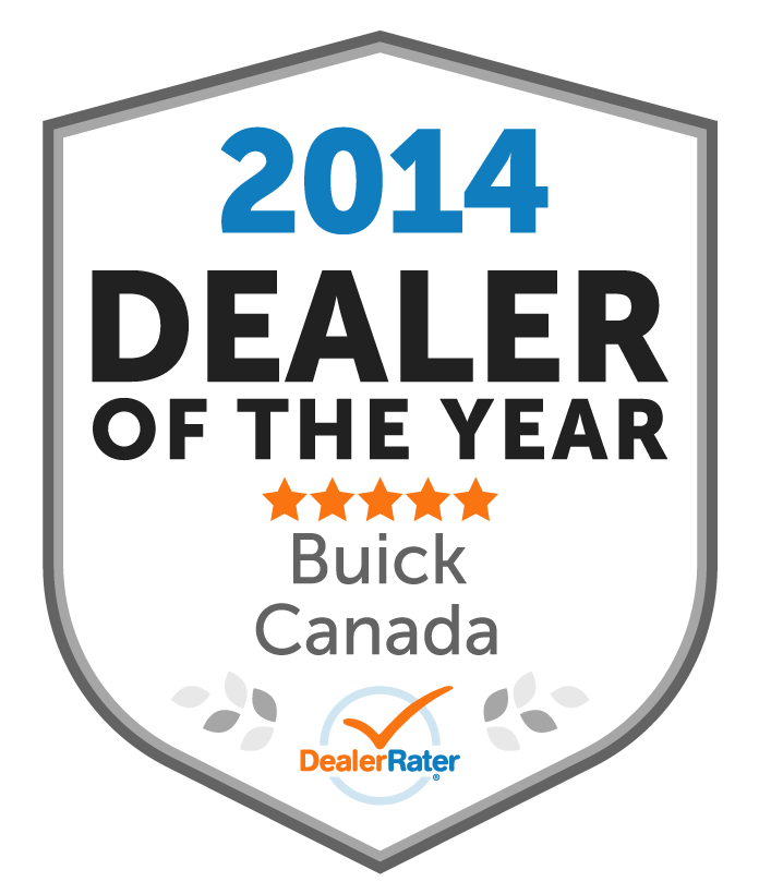 Badge displaying "2026 Dealer of the Year," awarded to a national Cadillac winner, rated by DealerRater.